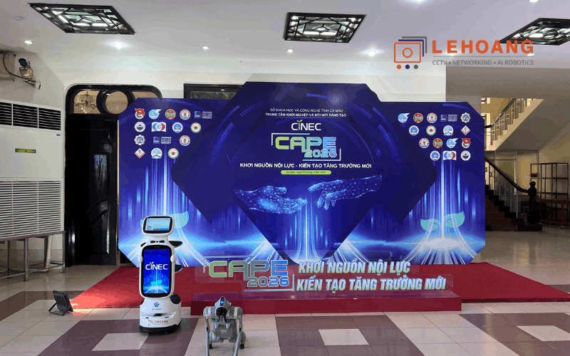 Lê Hoàng Robotics tham gia diễn đàn CAPE 2026 Cà Mau – Mang robot Unitree Go2 và KEENON T11 đến vùng Đất Mũi